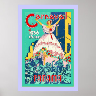 Carnaval ~ Panama ~ Vintage Travel Poster
