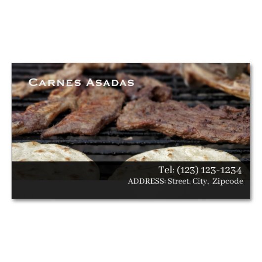Carne Asada Magnetische Visitenkarte (Vorderseite)
