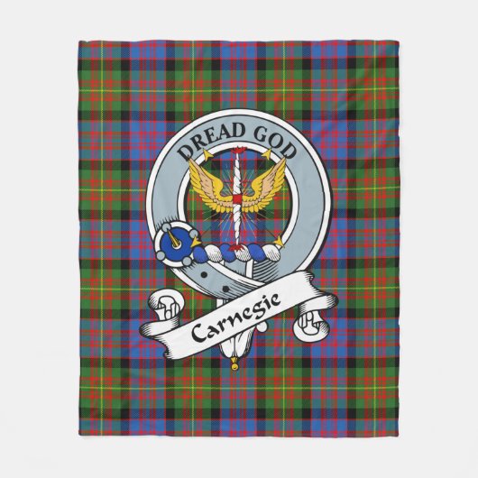 Carnegie Ancient Clan Abzeichen Tartan Kariert Fleecedecke (Vorderseite)