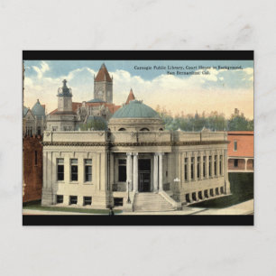 Carnegie-Bibliothek San Bernardino CA Vintage c191 Postkarte