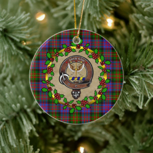 Carnegie Clan Abzeichen & Tartan Personalisierte W Keramik Ornament