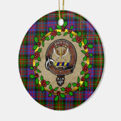 Carnegie Clan Abzeichen & Tartan Personalisierte W Keramik Ornament (Links)