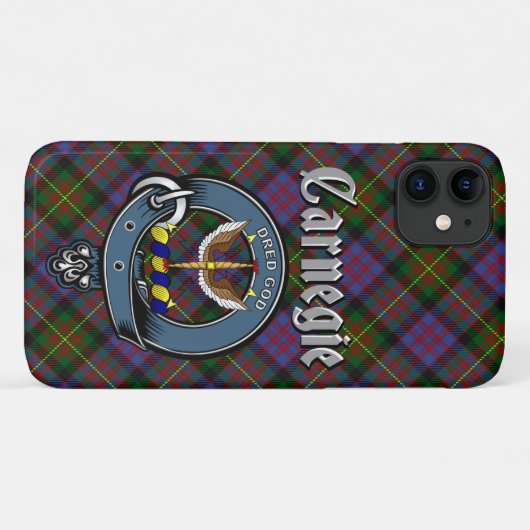 Carnegie Clan Abzeichen & Tartan Phone Case (Rückseite (Horizontal))