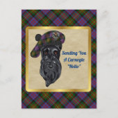 Carnegie Clan Abzeichen & Tartan Postkarte (Vorderseite)