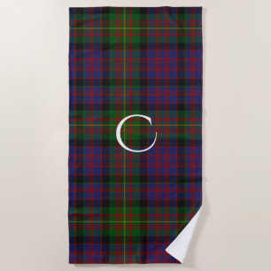 Carnegie Clan Tartan Kariert Monogram Beach Handtu Strandtuch