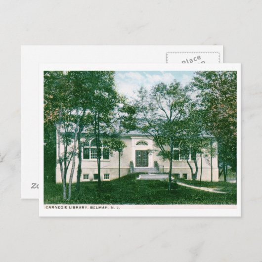 Carnegie Library, Belmar, NJ Vintag Postkarte (Vorne/Hinten)