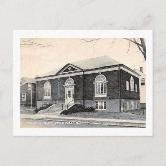 Carnegie Library, Little Falls, New Jersey Vintag Postkarte (Vorderseite)
