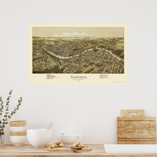 Carnegie, PA Panoramic Map - 1897 Poster (Küche)