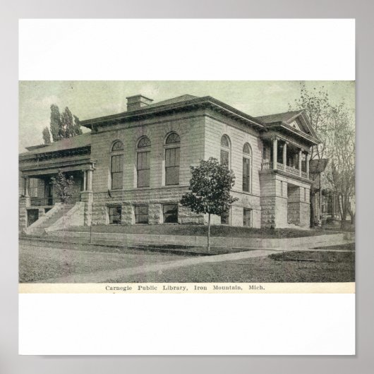 Carnegie Public Library, Iron Mountain, Michigan Poster (Vorne)