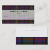 Carnegie Tartan Kariert Custom Visitenkarte (Vorne/Hinten)