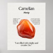 Carnelian Gem Crystal Meaning Card Poster (Vorne)
