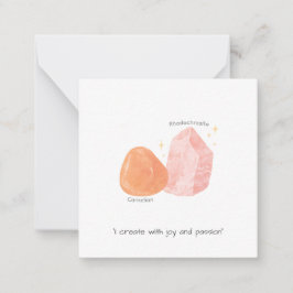 Carnelian & Rhodochrosite Affirmation Style 2 Mitteilungskarte