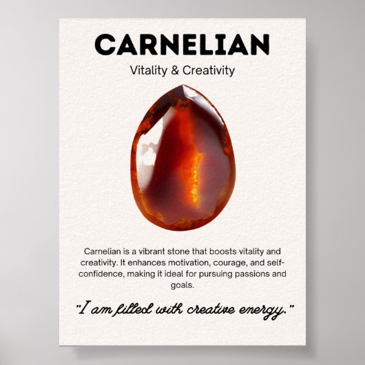 Carnelian Stone Crystal Poster (Vorne)