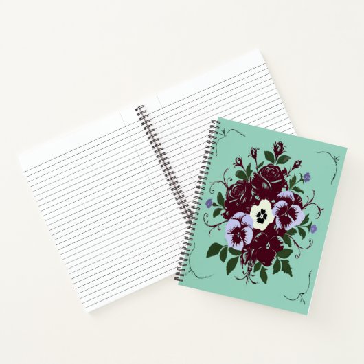 Carnet de Notes Botanique - Roses et Pensées Notizblock (Innenseite)