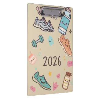 Carnet Sport 2026 – Süßer Sportlicher Terminplaner Klemmbrett