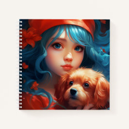 Carnet-Tochter und Hund -2 Notizblock