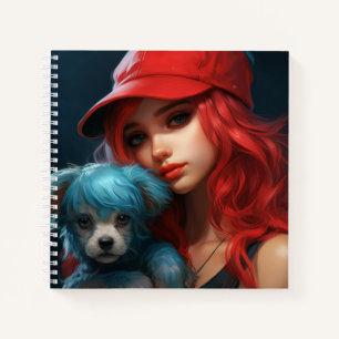 Carnet-Tochter und Hund -4 Notizblock