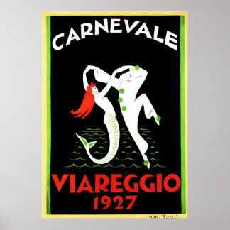 CARNEVALE VIAREGGIO Karneval Alte italienische Art Poster
