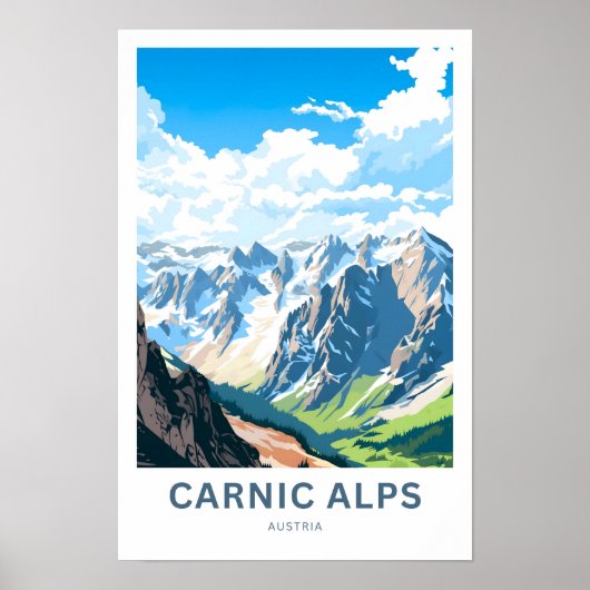 Carnic Alps Austria Travel Print Poster (Vorne)