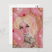 Carnival Balloons Pink Little Girl Postcard Postkarte (Vorne/Hinten)