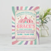 Carnival Birthday Invitation Einladung (Stehend Vorderseite)