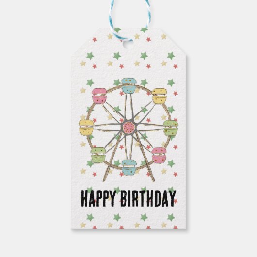 Carnival Birthday Medium Geschenkmarke Geschenkanhänger (Rückseite)