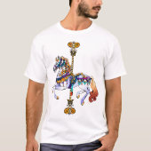 Carnival Carousel Pferdedesign T-Shirt (Vorderseite)