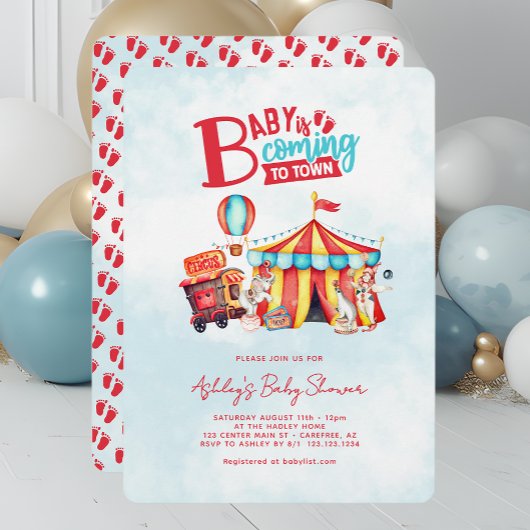 Carnival Circus Baby Shower Einladung