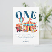 Carnival Circus Big Top Blue Vielen Dank Karte (Stehend Vorderseite)