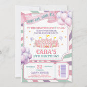 Carnival Circus Birthday Party Einladung (Vorderseite)