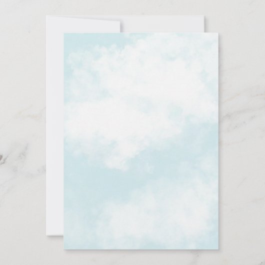 Carnival Circus Blue Baby Dusche Einladung (Rückseite)