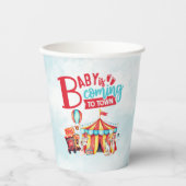 Carnival Circus Blue Baby Dusche Pappbecher (Vorderseite)