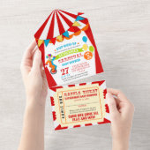 Carnival Circus Festival Kinderdusche All In One Einladung (Abreißen)