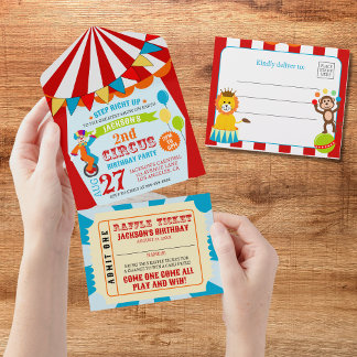 Carnival Circus Festival Kindergeburtstag Party All In One Einladung