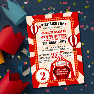 Carnival Circus Festival Kindergeburtstag Party Einladung