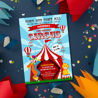 Carnival Circus Festival Kindergeburtstag Party Einladung