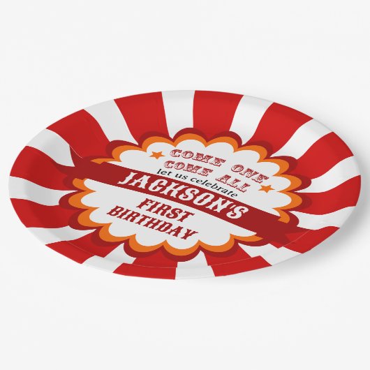 Carnival Circus Festival Kindergeburtstag Party Pappteller (Schrägansicht)