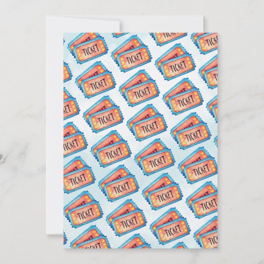 Carnival Circus Triplets Babydusche Einladung (Rückseite)