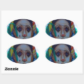 Carnival Clowdesign Ovaler Aufkleber (Blatt)