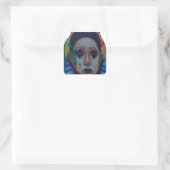 Carnival Clowdesign Quadratischer Aufkleber (Tasche)
