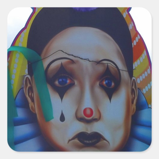 Carnival Clowdesign Quadratischer Aufkleber (Vorderseite)