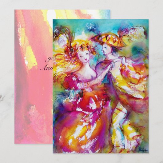 CARNIVAL DANCE 2, lebhaft rosa blau Ankündigung (Vorne/Hinten)