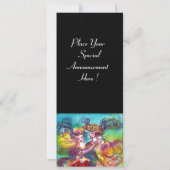 CARNIVAL DANCE Lebhaft rosa blau, gelb geblüht Einladung (Rückseite)