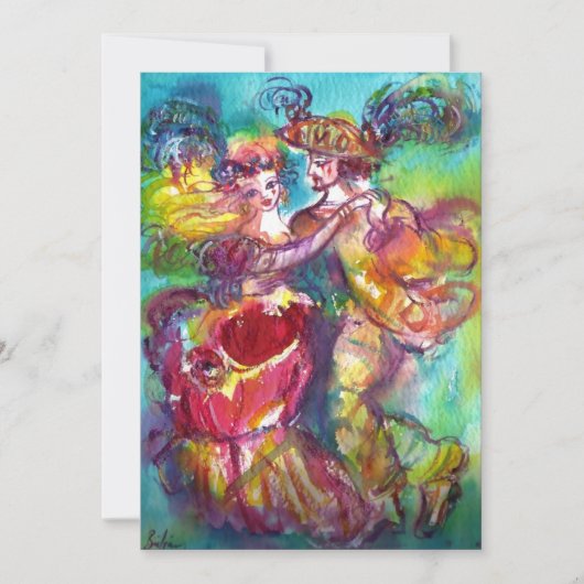 CARNIVAL DANCE , lebhafte, blau-gelbe Rosa Rose Ankündigung (Vorderseite)