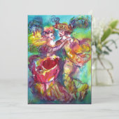 CARNIVAL DANCE , lebhafte, blau-gelbe Rosa Rose Ankündigung (Stehend Vorderseite)