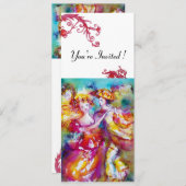 CARNIVAL DANCE Lebhafter, blauer blühte Einladung (Vorne/Hinten)