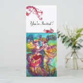 CARNIVAL DANCE Lebhafter, blauer geblüht Champagne Einladung (Stehend Vorderseite)