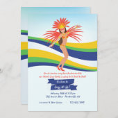 Carnival Dancer Mardi Gras Einladung (Vorne/Hinten)