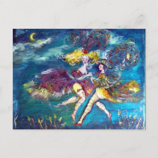 CARNIVAL DANCING IN DER NACHT EINLADUNGSPOSTKARTE (Vorderseite)