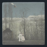 Carnival Evening, Henri Rousseau oil painting 1886 Steinuntersetzer<br><div class="desc">Henri Rousseau,  oil on canvas,  1886... 
oil painting,  fine art,  traditional art,  modern art,  landscape,  winter,  cold,  bare trees,  carnival,  clown,  blue,  dark,  clouds,  cloudy,  overcast,  moon,  moonlight,  night,  nighttime,  grey,  gray,  spooky,  gloomy,  murky,  eclectic,  chic,  stately,  sophisticated,  funky,  home decor,  unique,  elegant,  quirky,  gothic, </div>